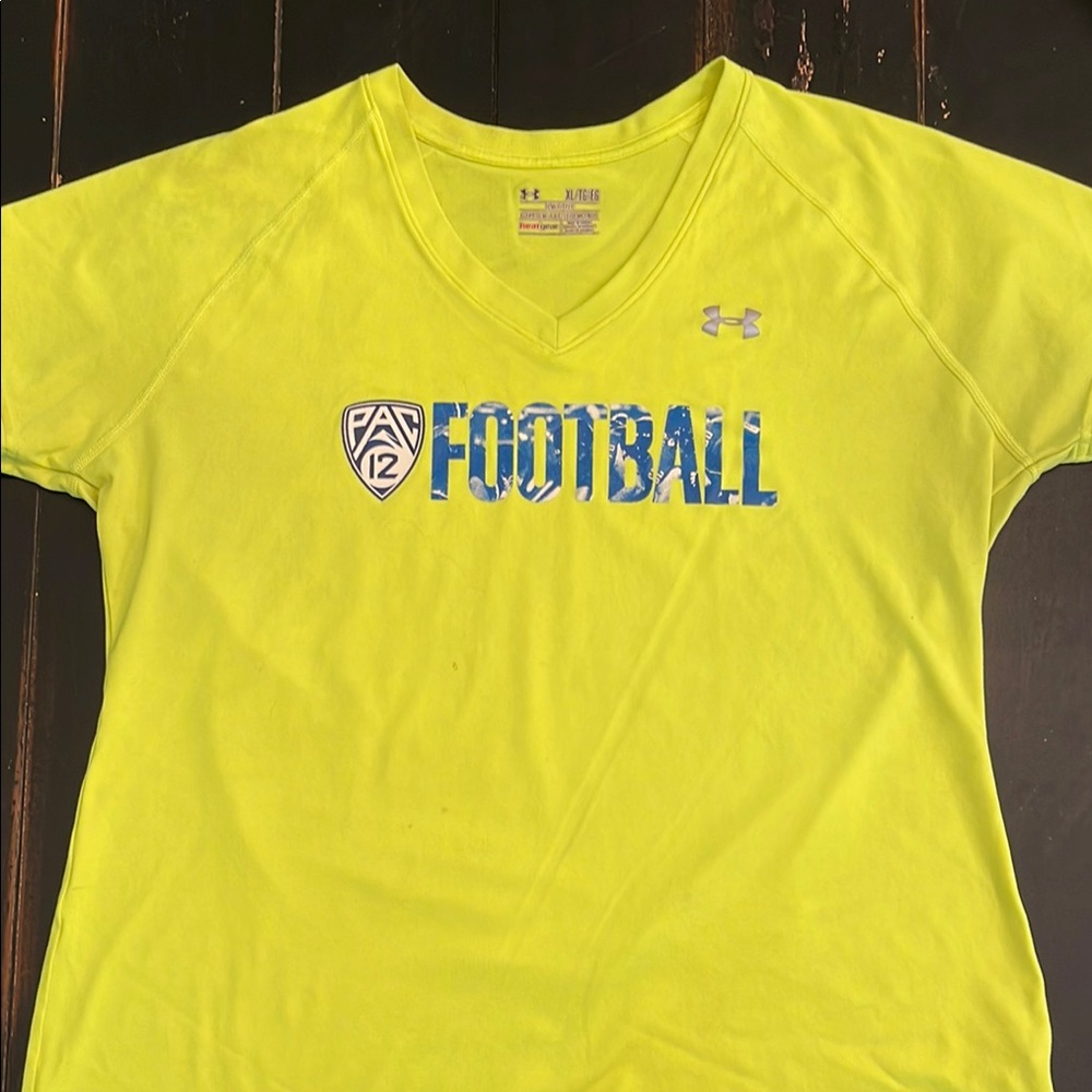 Under Armour Bright Yellow Fitted Football Tee